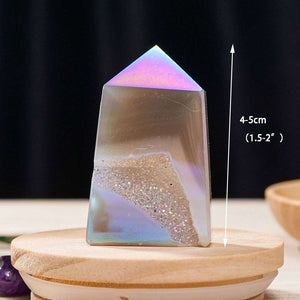 Natural Rainbow Electroplating Agate Crystal Tower