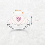 925 Sterling Silver Heart Ring with Pink Cubic Zirconia Stone