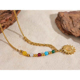 Natural Stone Beads Pendant Necklace