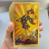 Golden Foil Tarot Cards Deck | Spanish & English with Guidebook