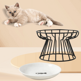 Ceramic Raised Pet Bowl Food Water Treats for Cats & Dogs