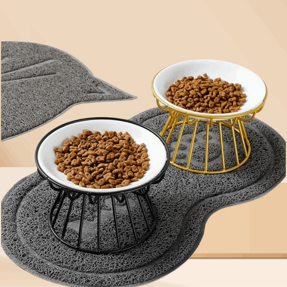 Ceramic Raised Pet Bowl Food Water Treats for Cats & Dogs