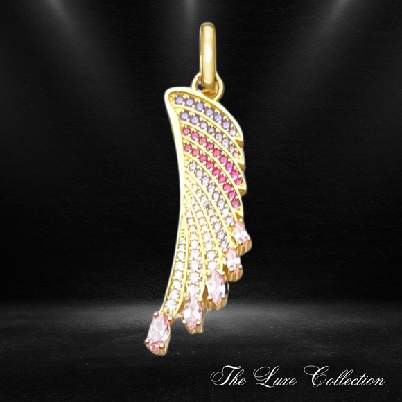 Pendant Gold Plated Rainbow Wing 925
