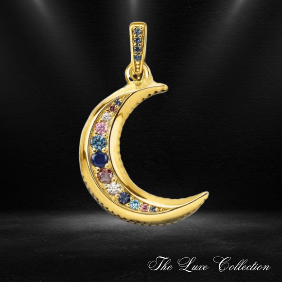 Royalty Moon Pendant Gold Plated 925