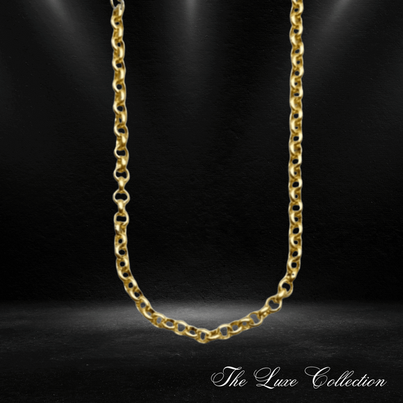 Round Gold Plated Belcher Chain Necklace