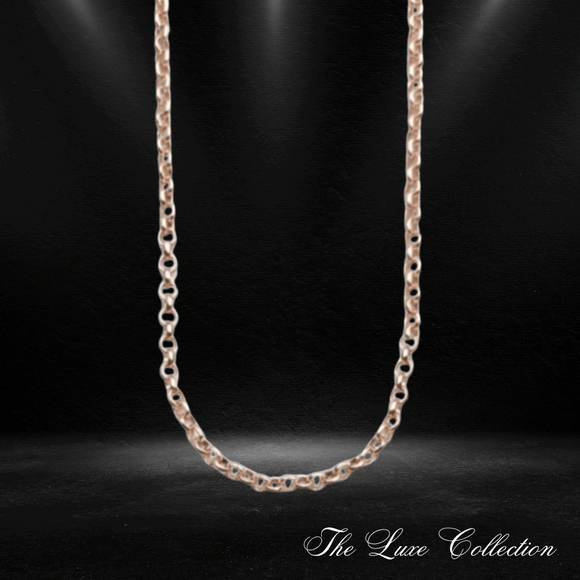 Round Rose Gold Plated Belcher Chain Necklace